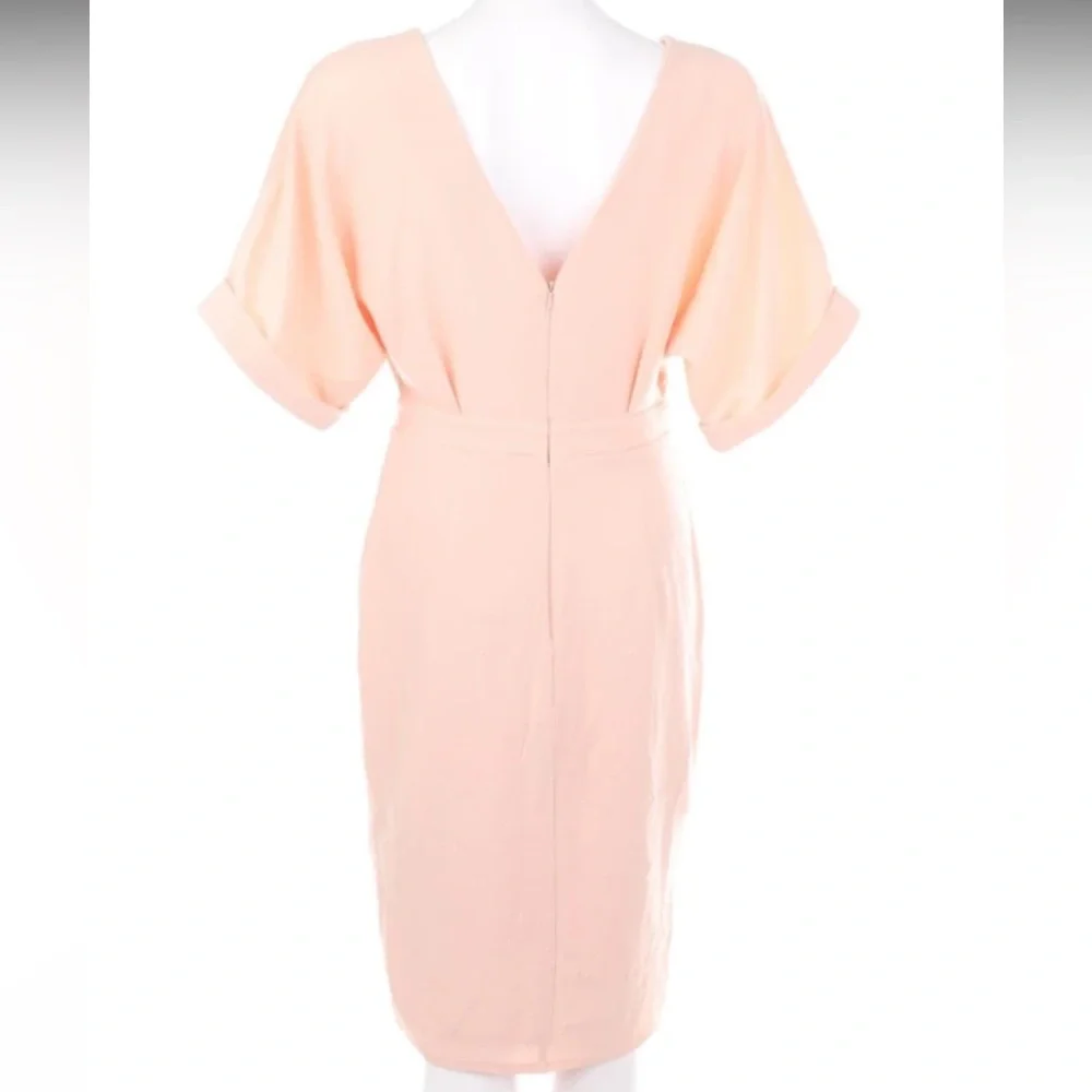 ASOS Midi Structured Fitted Peach Midi Pencil Style Dress, minor flaw listed - Picture 12 of 13